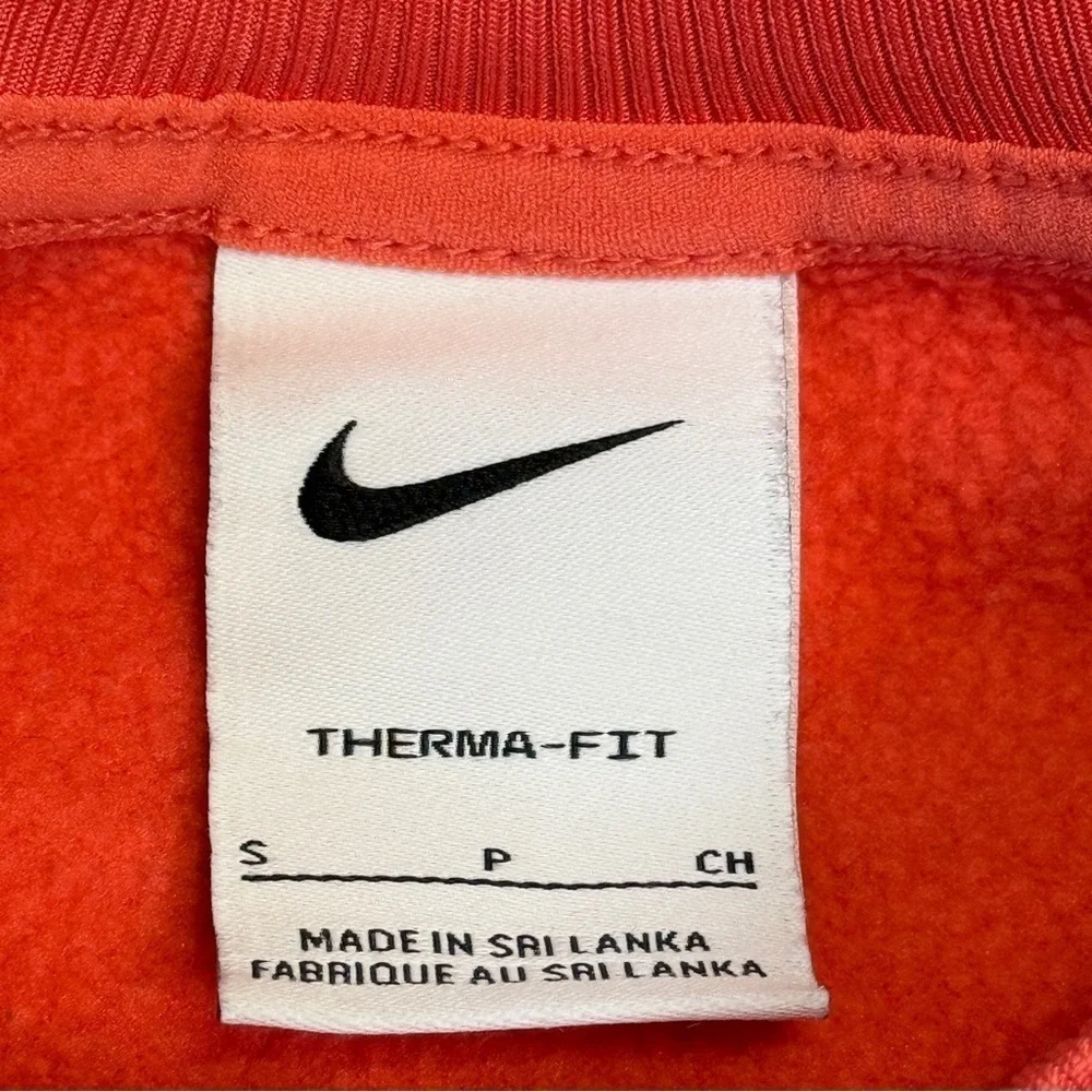 Nike Therma-Fit Logo Side Zip Sweatshirt. Bright Coral Size Small #1431